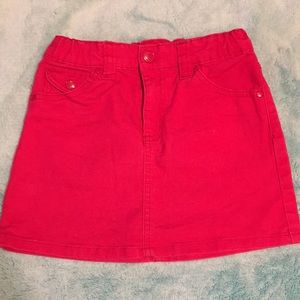 Red Denim Skirt for 5/6 Girls